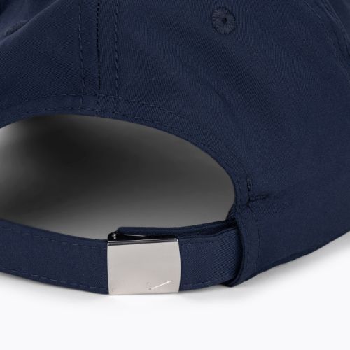 Cappello da baseball Nike Dri-Fit Club Unstructured Metal Swoosh mezzanotte marina/argento metallico