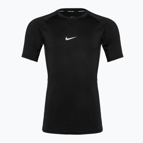 Maglietta da allenamento da uomo Nike Pro Dri-Fit Tight SS Fitness nero/bianco