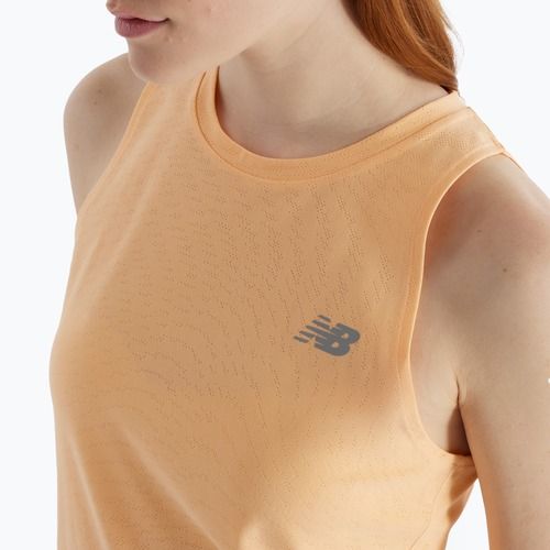 Canotta da corsa New Balance Jacquard Slim donna, fiori di pesco
