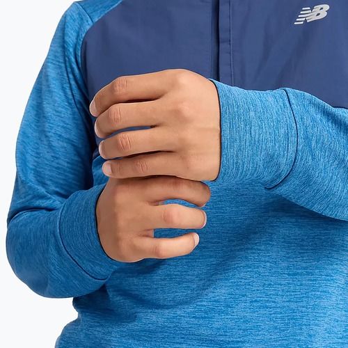 Uomo New Balance Athletics Heat Grid 1/2 Zip blu airone running longsleeve