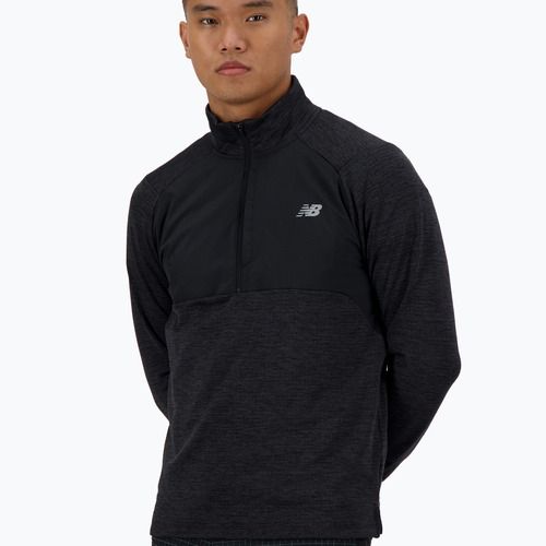 Uomo New Balance Athletics Heat Grid 1/2 Zip running a maniche lunghe nero