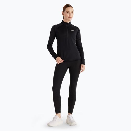 Donna New Balance Athletics Heat Grid 1/2 Zip nera da running a maniche lunghe