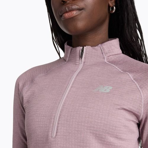 Donna New Balance Athletics Heat Grid 1/2 Zip Vino ghiaccio erica corsa manica lunga