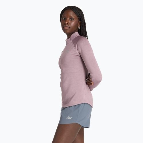 Donna New Balance Athletics Heat Grid 1/2 Zip Vino ghiaccio erica corsa manica lunga