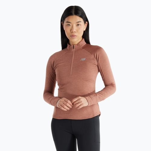 Donna New Balance Athletics Heat Grid 1/2 Zip sparrow heather running longsleeve