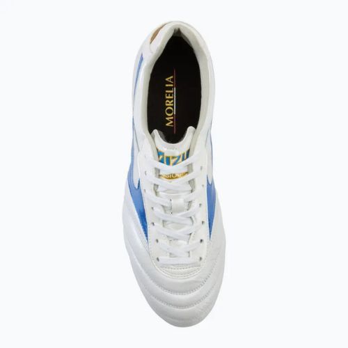 Mizuno Morelia II Elite Md bianco/blu laser/oro scarpe da calcio da uomo