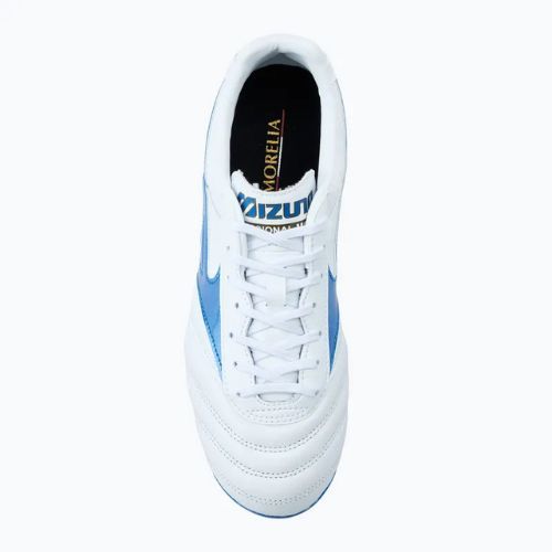 Scarpe da calcio Mizuno Morelia II Pro MD da uomo bianco/blu laser/oro