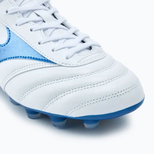 Scarpe da calcio Mizuno Morelia II Pro MD da uomo bianco/blu laser/oro