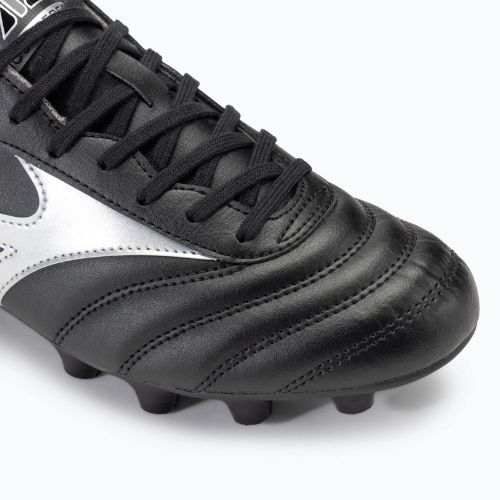 Scarpe da calcio Mizuno Morelia II Club FG uomo nero/galassia argento/ombra scura