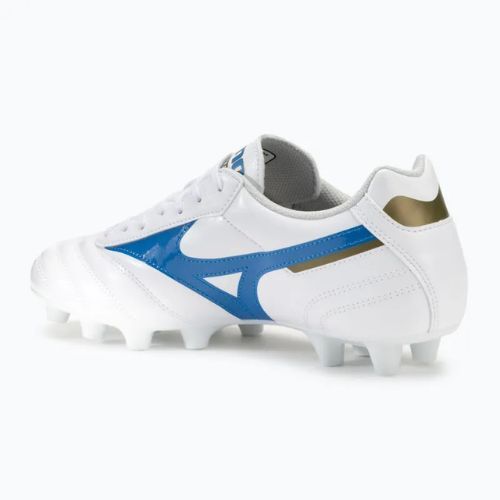 Mizuno Morelia II Club FG bianco/blu laser/oro scarpe da calcio da uomo