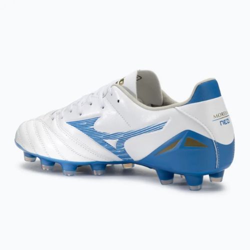 Scarpe da calcio Mizuno Morelia Neo IV Pro FG laser blu/bianco per uomo