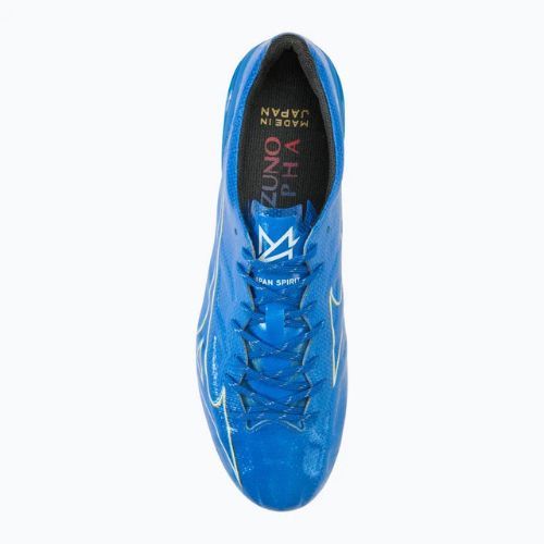 Scarpe da calcio da uomo Mizuno α Japan FG bianco/blu laser/oro