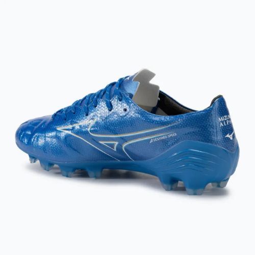 Scarpe da calcio da uomo Mizuno α Pro FG bianco/blu laser/oro