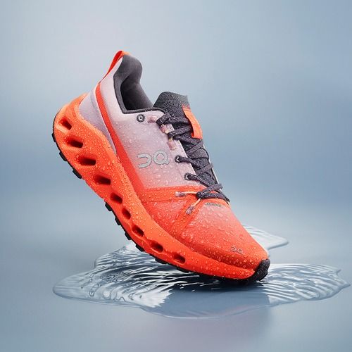 Scarpe da corsa impermeabili da donna On Cloudsurfer Trail malva/flame