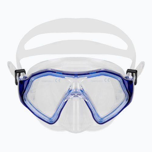 AQUASTIC Shelly set snorkeling per bambini maschera + boccaglio blu scuro