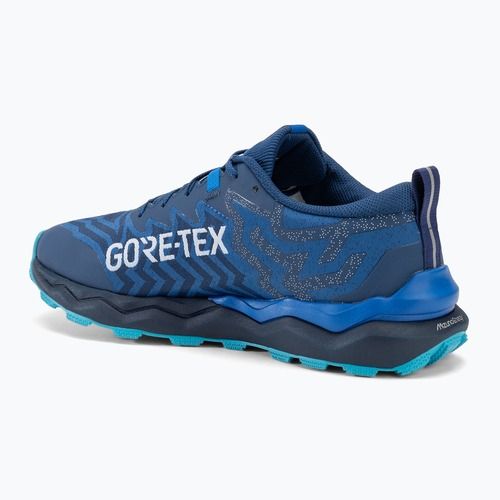 Scarpe da corsa da uomo Mizuno Wave Daichi 8 GTX blu classico/ bianco/ blu paggetto