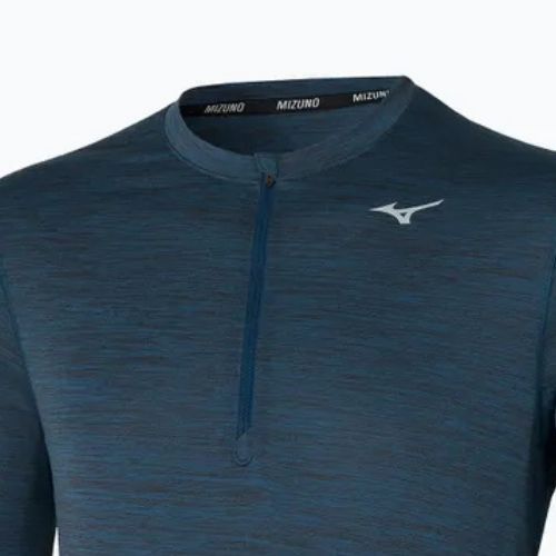 Uomo Mizuno Impulse Core Half Zip blue wing teal running Longsleeve