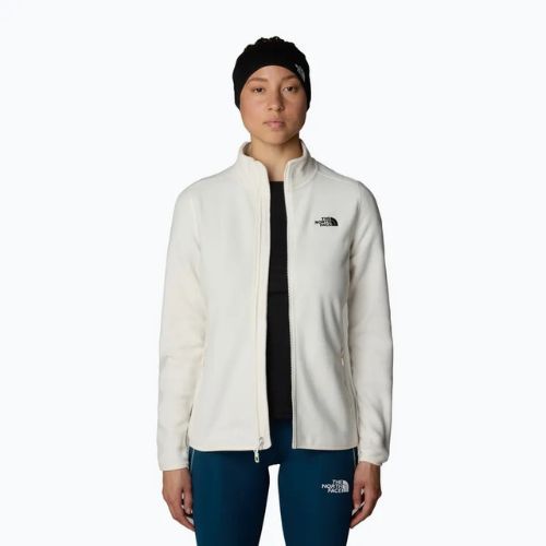 Felpa The North Face 100 Glacier FZ donna, bianco dune/npf