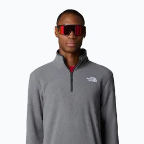 Felpa da uomo The North Face 100 Glacier 1/4 Zip grigio erica medio