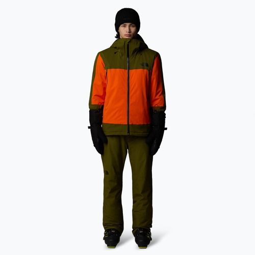 Giacca da sci da uomo The North Face Mount Bre arancione/oliva di bosco