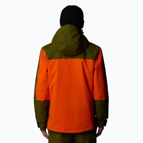Giacca da sci da uomo The North Face Mount Bre arancione/oliva di bosco