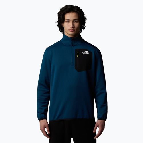 Felpa da uomo The North Face Crest 1/4 Zip mezzanotte petrolio/nero