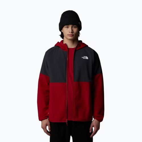 Felpa The North Face Glacier Heavyweight Full Zip HD da uomo rosso granata/grigio asfalto