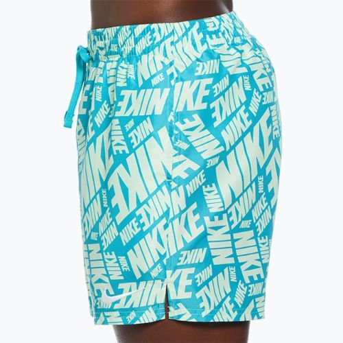 Pantaloncini da bagno Nike Tossed 5" Volley da uomo verde vapore