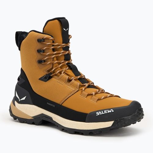 Salewa stivali da trekking da uomo Puez Winter Mid Ptx marrone dorato / nero