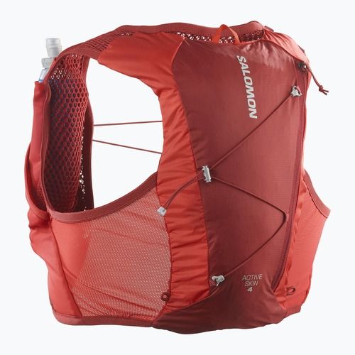 Salomon Active Skin 4 set rosso dalia/gilet da corsa ad alto rischio
