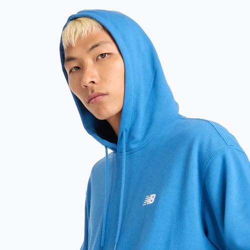 Felpa con cappuccio New Balance Small Logo French Terry Uomo blu agata