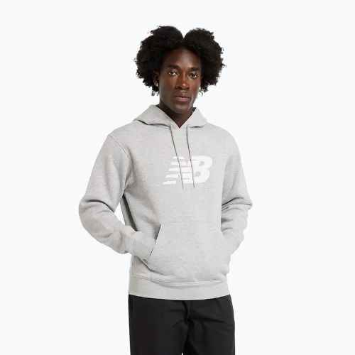 Felpa con cappuccio New Balance Core Brushed da uomo, grigio atletico