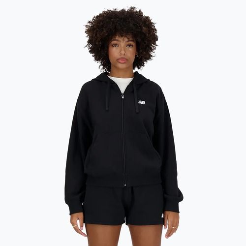 Felpa New Balance French Terry Full Zip donna nero