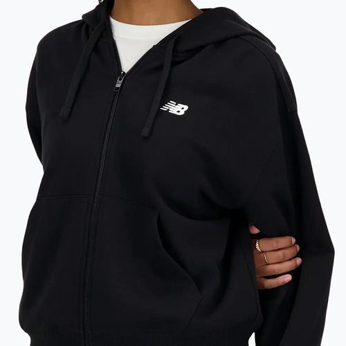 Felpa New Balance French Terry Full Zip donna nero