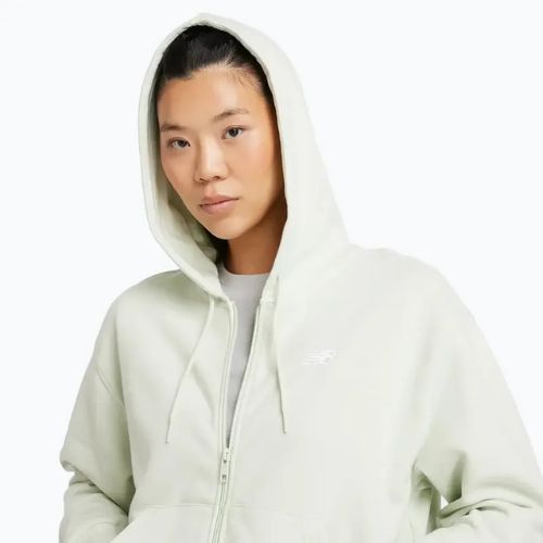 Felpa New Balance French Terry Full Zip da donna, menta naturale