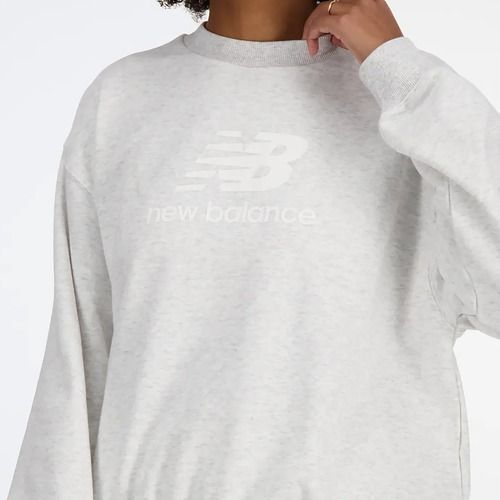 Felpa New Balance French Terry Stacked ash heather da donna