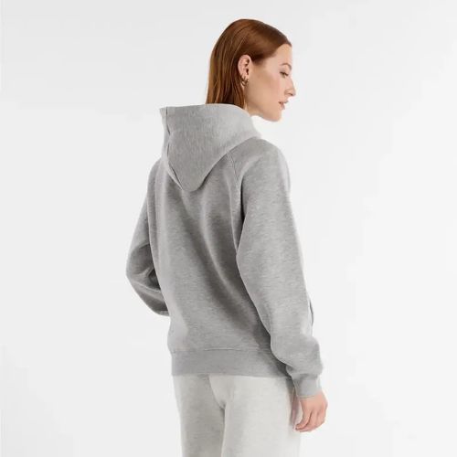 Felpa con cappuccio New Balance donna in pile grigio atletico
