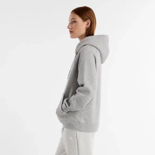 Felpa con cappuccio New Balance donna in pile grigio atletico