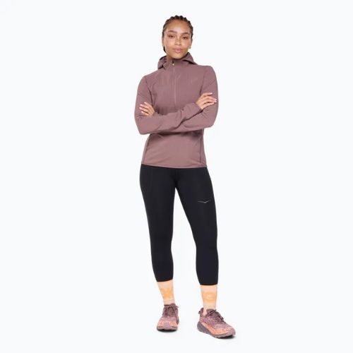 Felpa running donna HOKA Sky Glow Half Zip smokey quartz