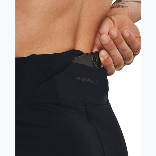 Leggings da corsa Under Armour Qualifier Elite da uomo nero/acciaio/riflettente