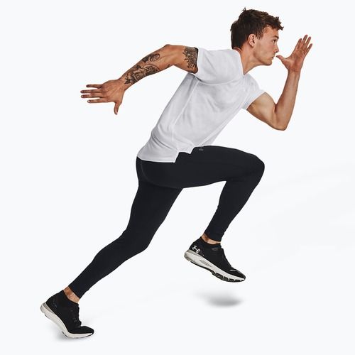 Leggings da corsa Under Armour Qualifier Elite da uomo nero/acciaio/riflettente