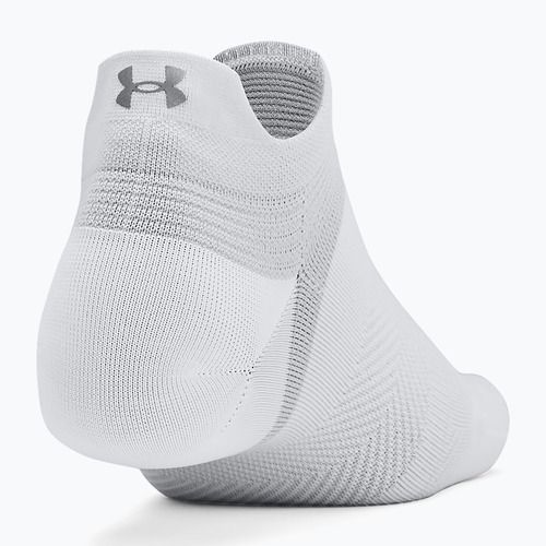 Calzini da corsa Under Armour Dry Run Lite No Show da uomo 3 paia bianco/bianco/riflettente