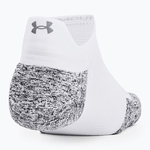 Under Armour Dry Run Cushion No Show calzini da corsa 3 paia bianco/grigio aloe/riflettente
