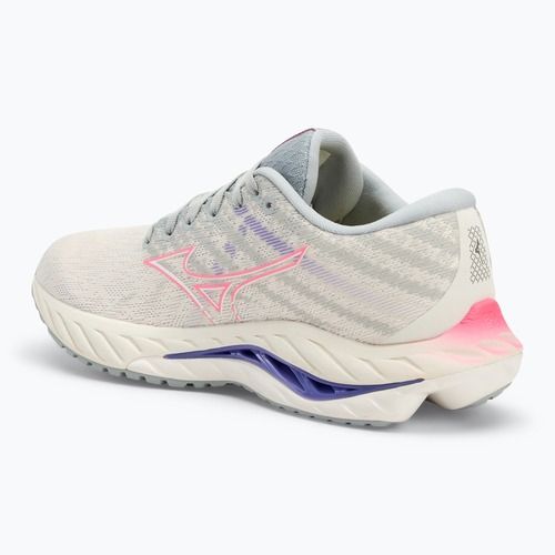 Scarpe da corsa da donna Mizuno Wave Inspire 19 bianco neve/ rosa hi vis/ viola punch