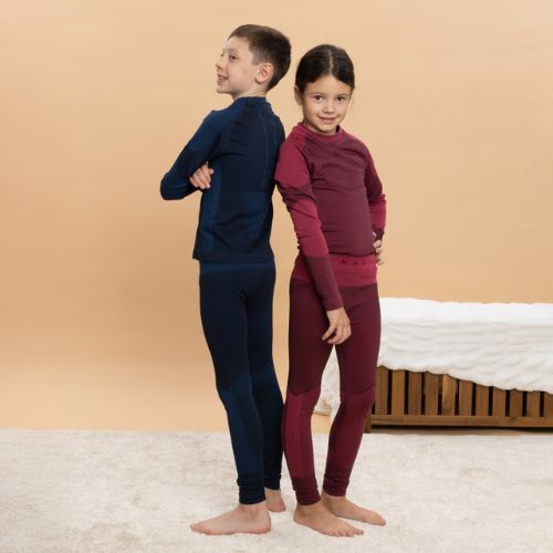Completo di biancheria intima termica per bambini KADVA Frosty Jrg Set senza cuciture rosa