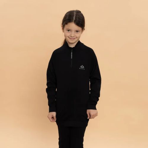 Completo di biancheria termica per bambini KADVA Tyros Set Jr senza cuciture nero