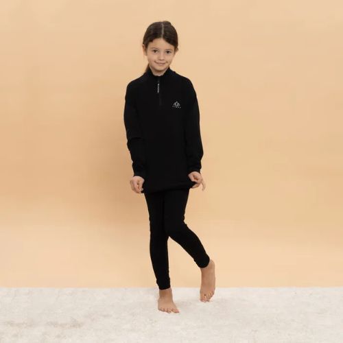 Completo di biancheria termica per bambini KADVA Tyros Set Jr senza cuciture nero