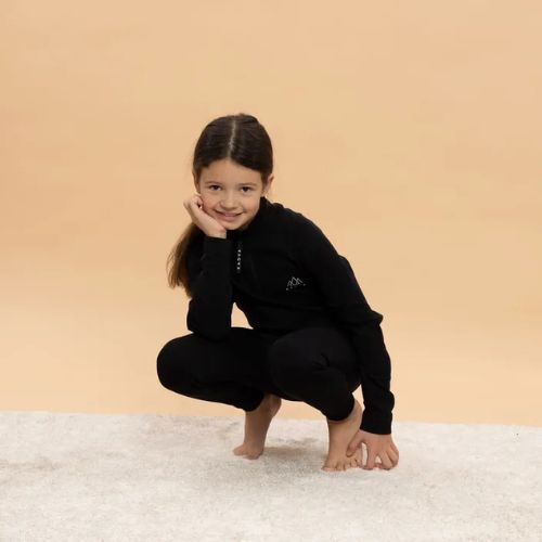 Completo di biancheria termica per bambini KADVA Tyros Set Jr senza cuciture nero