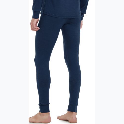 Set di biancheria intima termica da uomo WOOLCANO Merino SET0540 blu navy