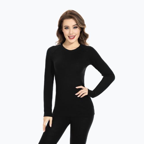 Set intimo termico donna WOOLCANO Merino SET0543 nero